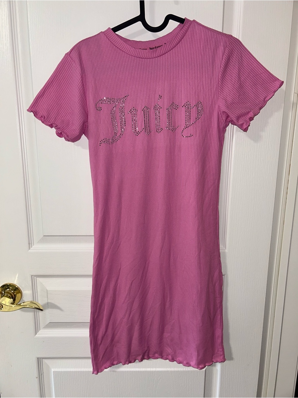 Juicy Couture Hot Pink Ribbed Mini Dress with Crystal Logo PJs